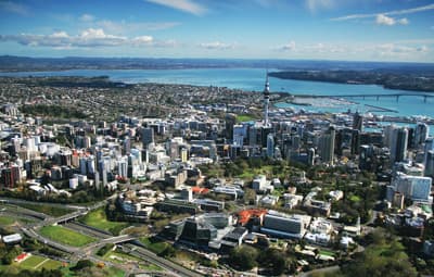 In Hafennähe: der weitläufige City Campus der University of Auckland City Campus der University of Auckland (Neuseeland)
